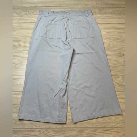 Dg2 Diane Gilman Light Blue Wide Leg High Rise Soft Crop Pants Womens Size 14P - Picture 3 of 11